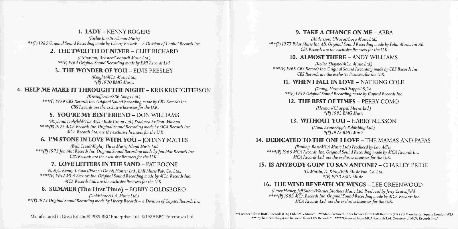 Middle of cover of BBCCD709